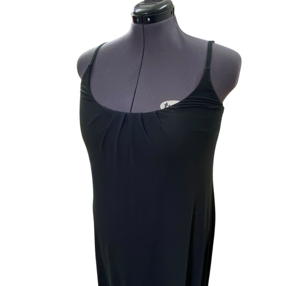 Nicole Miller Solid Black Women's size Large Stretchy Soft Sleeveless Maxi Dress - Picture 2 of 8